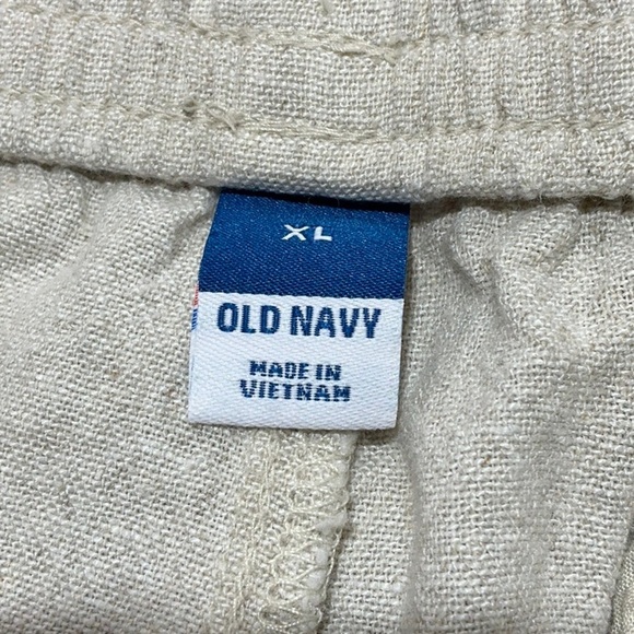 Old Navy Oatmeal Linen Blend Drawstring Pants - Picture 6 of 10
